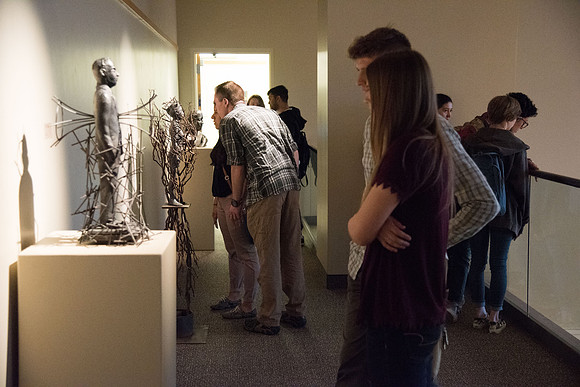 Opening Gallery Reception for the Body and Meaning Exhibit. Sculptures done by Brian Christensen and Bryon Draper in the Jacob Spori Gallery. May 2018