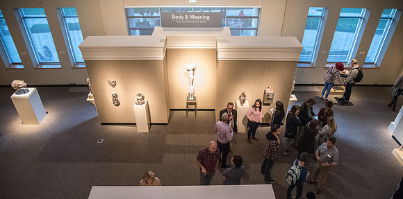 Opening Gallery Reception for the Body and Meaning Exhibit. Sculptures done by Brian Christensen and Bryon Draper in the Jacob Spori Gallery. May 2018