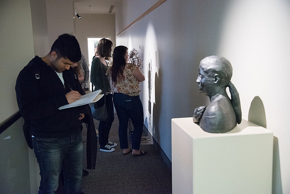 Opening Gallery Reception for the Body and Meaning Exhibit. Sculptures done by Brian Christensen and Bryon Draper in the Jacob Spori Gallery. May 2018