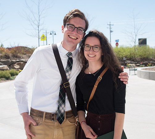 Students gather for devotional on a beautiful spring day at BYU-Idaho.