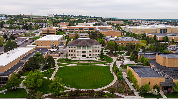 Aerial photo of BYU-Idaho campus looking South.