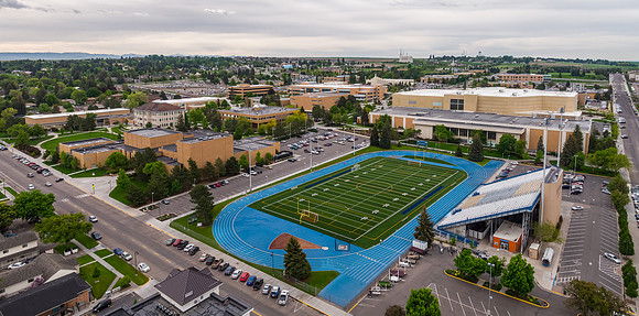 Aerial photo of BYU-Idaho campus looking South.