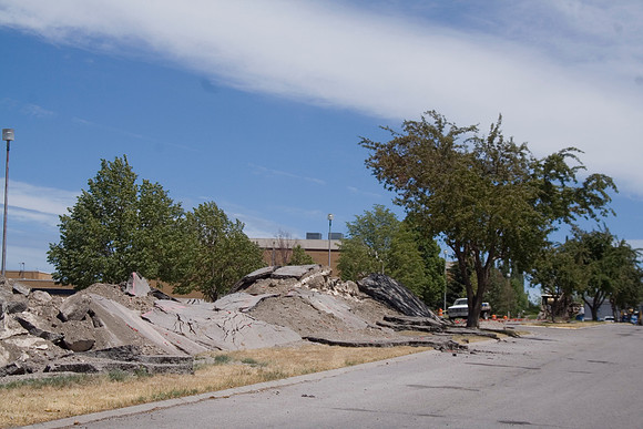 Construction on the Auditorium, later named the BYU-Idaho Center.