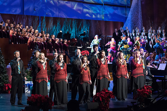 David Archuleta and Nathan Pacheco were the featured guests at BYU-Idaho's annual Christmas concert in the BYU-Idaho Center. They performed with the Symphony Orchestra, combined choirs, and other stud