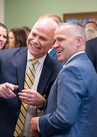 Many board members, faculty, family, and prominent church figures attend the inaugural reception before the inauguration of Alvin F. Meredith.
