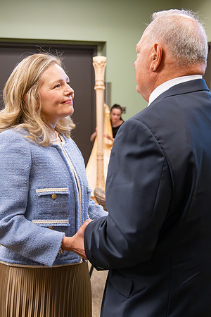 Many board members, faculty, family, and prominent church figures attend the inaugural reception before the inauguration of Alvin F. Meredith.