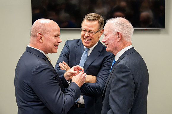 Many board members, faculty, family, and prominent church figures attend the inaugural reception before the inauguration of Alvin F. Meredith.