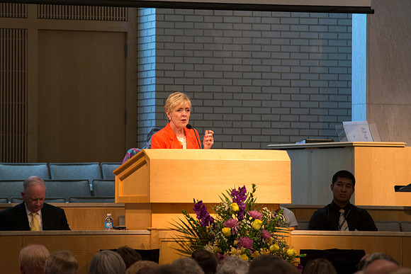 Sister Heidi S. Swinton, Former Member of the Relief Society General Board, speaks at closing ceremony.