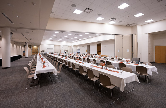 Banquet setup in the Taylor Cultural Hall.
