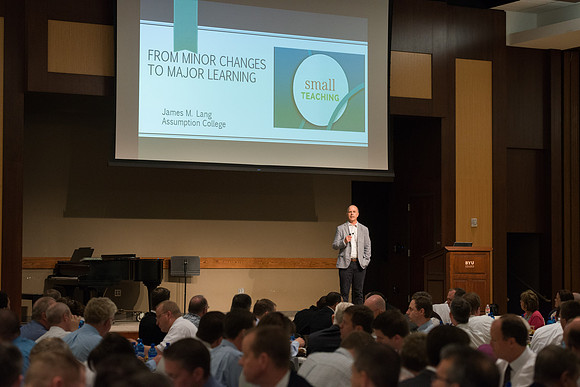 Faculty luncheon guest speaker, James M. Lang, shares insites on Small Teaching: "From Minor Changes To Major Learning". Faculty discuss concepts taught.