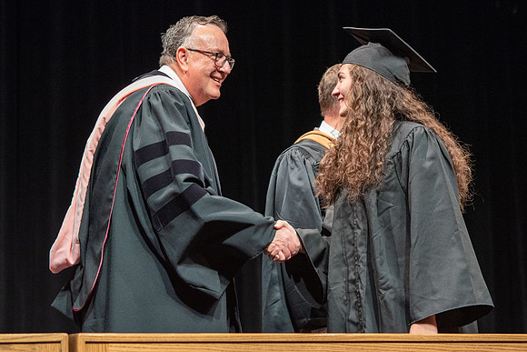 Graduates during convocation for the College of Performing and Visual Arts.