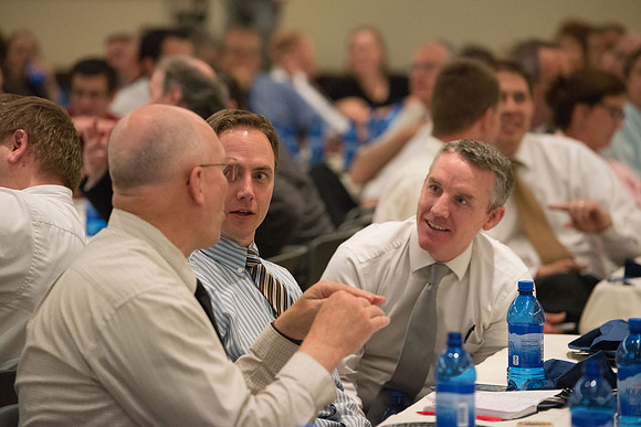 Faculty luncheon guest speaker, James M. Lang, shares insites on Small Teaching: "From Minor Changes To Major Learning". Faculty discuss concepts taught.