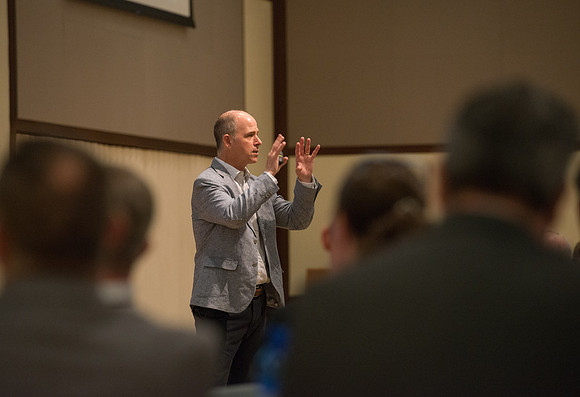 Faculty luncheon guest speaker, James M. Lang, shares insites on Small Teaching: "From Minor Changes To Major Learning". Faculty discuss concepts taught.