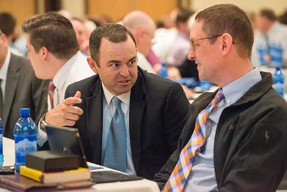 Faculty luncheon guest speaker, James M. Lang, shares insites on Small Teaching: "From Minor Changes To Major Learning". Faculty discuss concepts taught.
