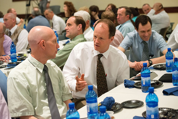 Faculty luncheon guest speaker, James M. Lang, shares insites on Small Teaching: "From Minor Changes To Major Learning". Faculty discuss concepts taught.