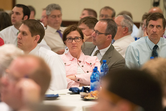 Faculty luncheon guest speaker, James M. Lang, shares insites on Small Teaching: "From Minor Changes To Major Learning". Faculty discuss concepts taught.