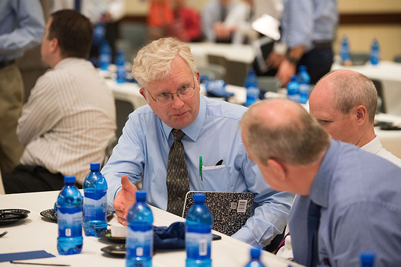 Faculty luncheon guest speaker, James M. Lang, shares insites on Small Teaching: "From Minor Changes To Major Learning". Faculty discuss concepts taught.