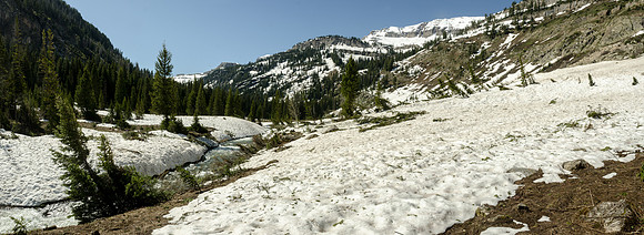 Beautiful spring day hiking through the Teton Canyon on the Alaska Basin trail.