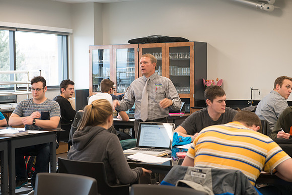 Ross Spackman in the Applied Plant Science Department teaches a Water Managment Systems class.