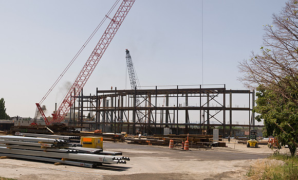 Construction on the Auditorium, later named the BYU-Idaho Center.