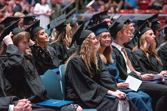 Graduates during convocation for the College of Performing and Visual Arts.