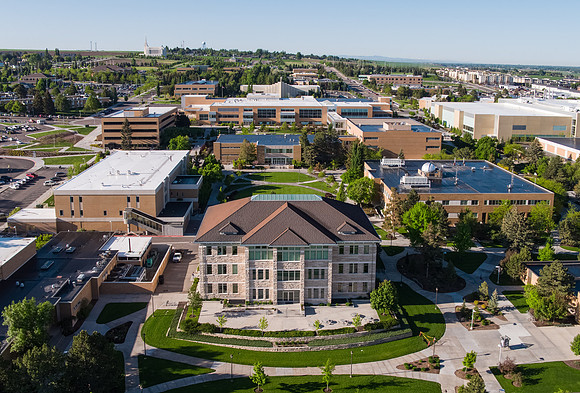 Aerial photo of BYU-Idaho campus - May 2018