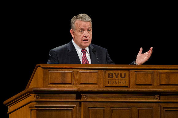 Elder Brent H. Nielson was sustained a member of the First Quorum of the Seventy of the Church of Jesus Christ of Latter-day Saints spoke at BYU-Idaho devotional about God's plan for us and the enabli