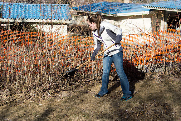 Students from the BYU-Idaho YSA 6th ward doing service.