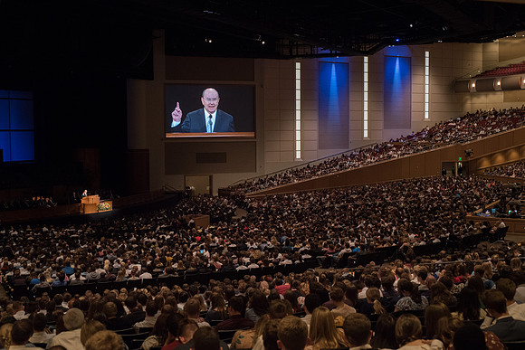 Elder Quentin L. Cook, member of the Twelve Apostles speaks at Devotional in the I-Center. June 2018