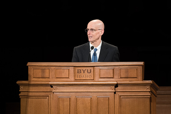 BYU-Idaho Devotional. President Eyring asking the students if they are ready to learn. Jun 2018