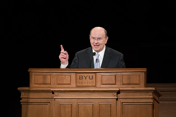 Elder Quentin L. Cook, member of the Twelve Apostles speaks at Devotional in the I-Center. June 2018