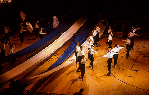 Dancers perform in the Hart Auditorium for Centennial Spectacular.