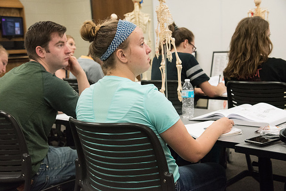 Dance Professor, Wendy Bone teaching students Kinesiology. June 2018