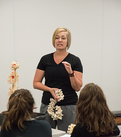 Dance Professor, Wendy Bone teaching students Kinesiology. June 2018