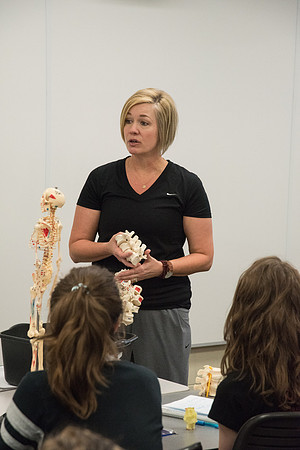 Dance Professor, Wendy Bone teaching students Kinesiology. June 2018