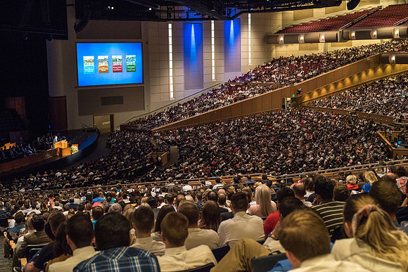 Elder Quentin L. Cook, member of the Twelve Apostles speaks at Devotional in the I-Center.