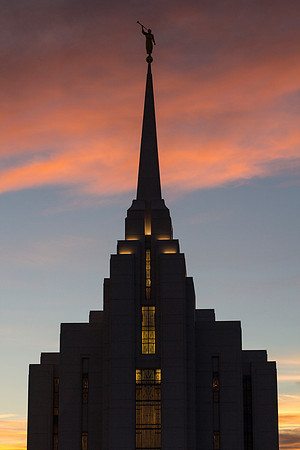Rexburg Temple at sunset