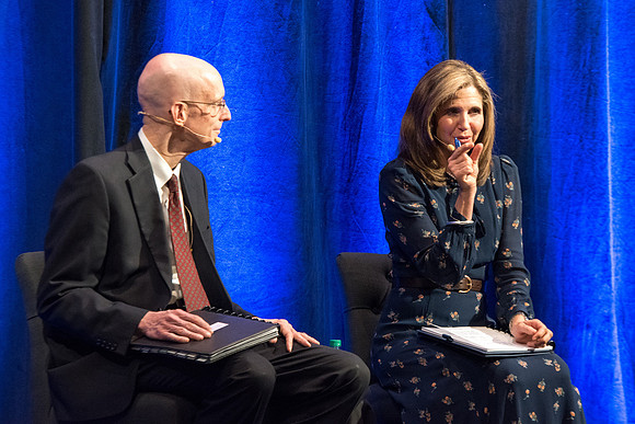 President Henry J. Eyring and Sister Eyring answering students questions about Academic Planning from live audience and onine students.
