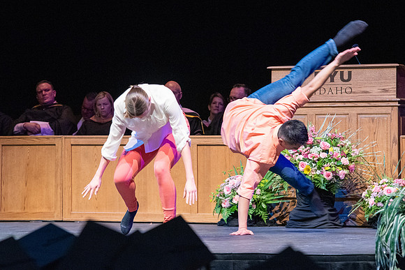 Graduates during convocation for the College of Performing and Visual Arts.