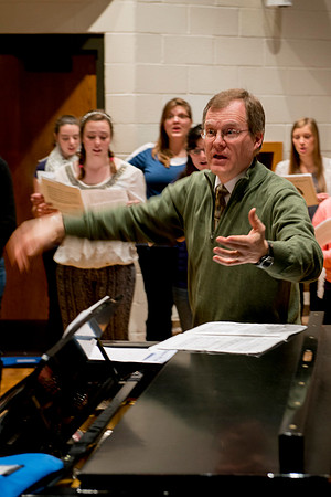 Brother Randall Kempton teaches and conducts his Collegiate Singers Choir.