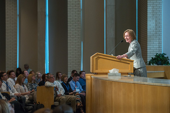 BYU-Idaho Online instructors meet on campus for a conference. The theme is "Building A Community of Learners"