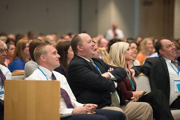 BYU-Idaho Online instructors meet on campus for a conference. The theme is "Building A Community of Learners"