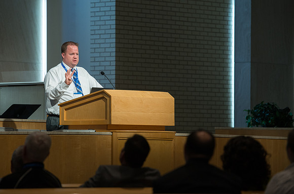 BYU-Idaho Online instructors meet on campus for a conference. The theme is "Building A Community of Learners"