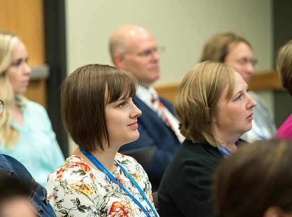 BYU-Idaho Online instructors meet on campus for a conference. The theme is "Building A Community of Learners"