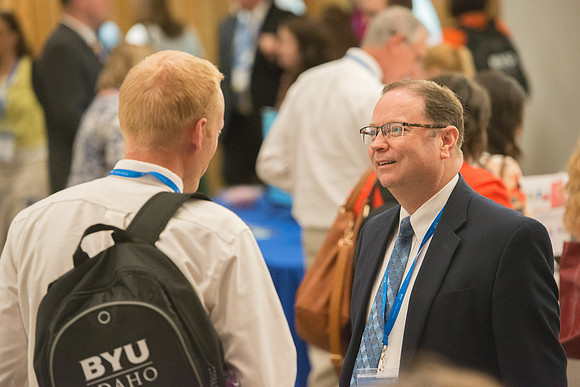 BYU-Idaho Online instructors meet on campus for a conference. The theme is "Building A Community of Learners"