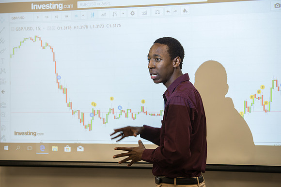 KG giving a presentation. Photo for Admissions Viewbook.