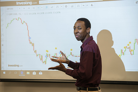 KG giving a presentation. Photo for Admissions Viewbook.