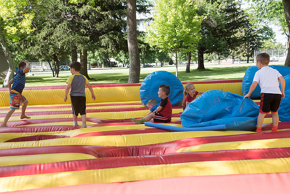 Student Living department employees and their families enjoy a picnic at Smith Park, to celebrate 10 years of being an organization.