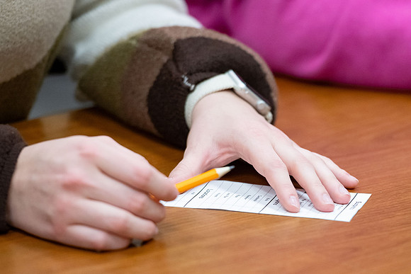 Students participate in the Better to Best workshop held by the Presentation Practice Center.
