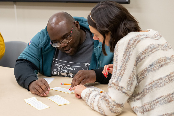 Students participate in the Better to Best workshop held by the Presentation Practice Center.